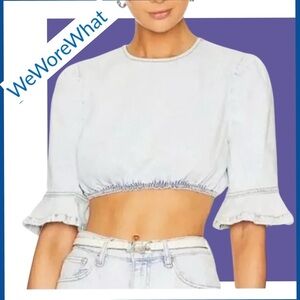 The Revolve Acid Wash Denim Jean Crop Top by WeWoreWhat in size M